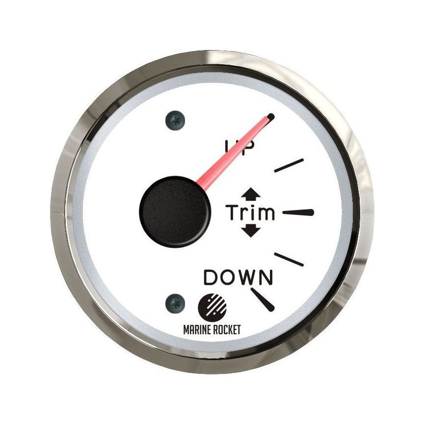 Трим-указатель Suzuki, белый циферблат, нержавеющий ободок, д. 52 мм, Marine Rocket Трим-указатель Suzuki, белый циферблат, нержавеющий ободок, д. 52 мм, Marine Rocket