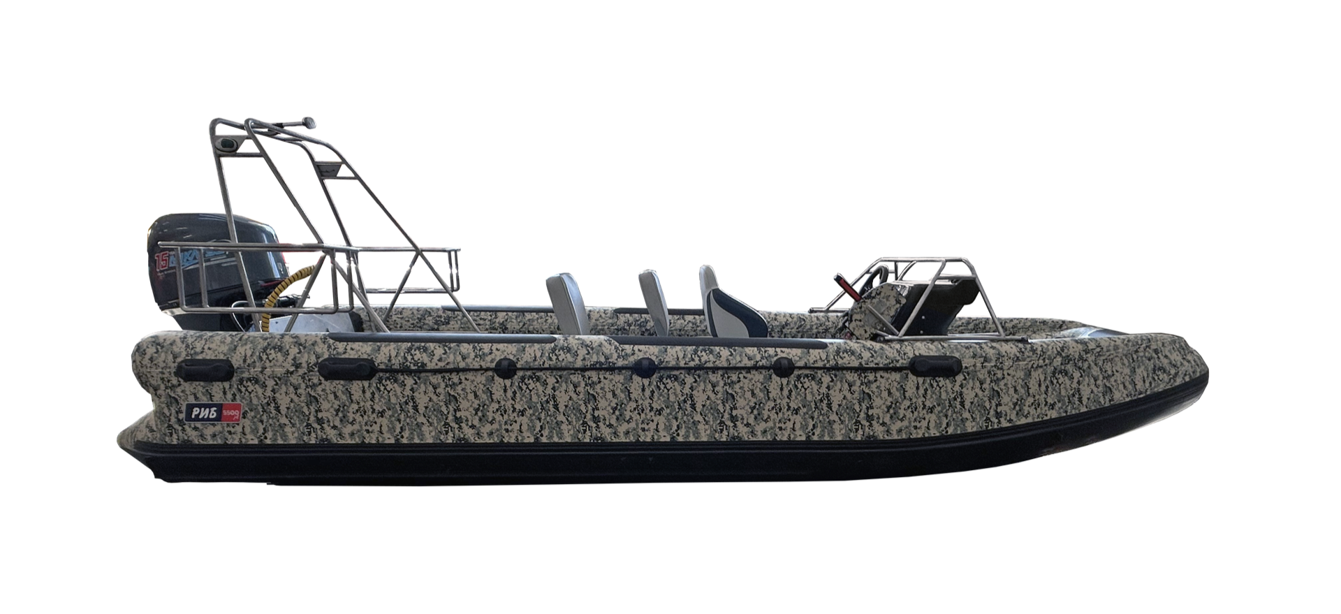 Лодка RIB Русские Амфибии JET-RA5500 ПАТРОЛ желтый