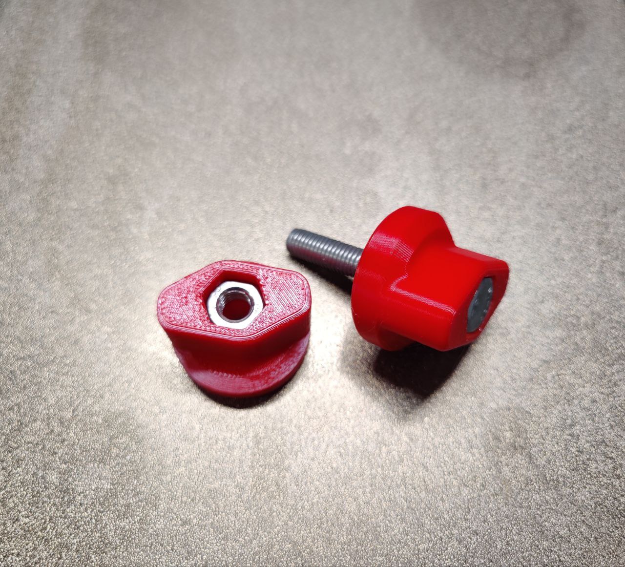 Ручка усиленная (барашек) М8 красный. К-т 2шт Прокатись.Ру