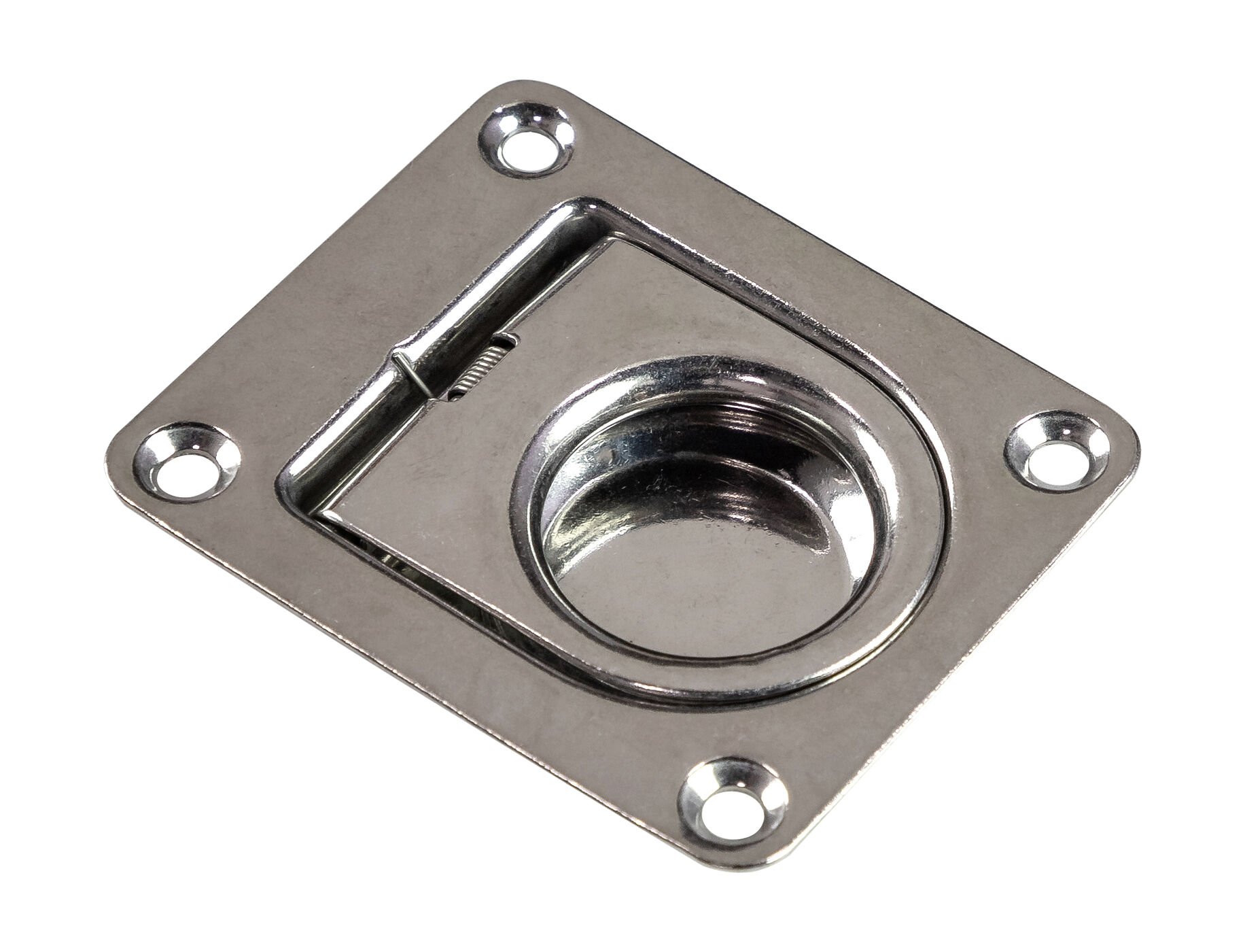 Ручка палубная потайная 65х56х1 мм, подпружиненная, нержавеющая сталь