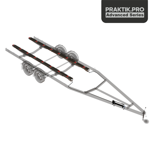 Роликовые ложементы Практик 4000 для прицепа (гидравлика, нерж) Praktik.pro