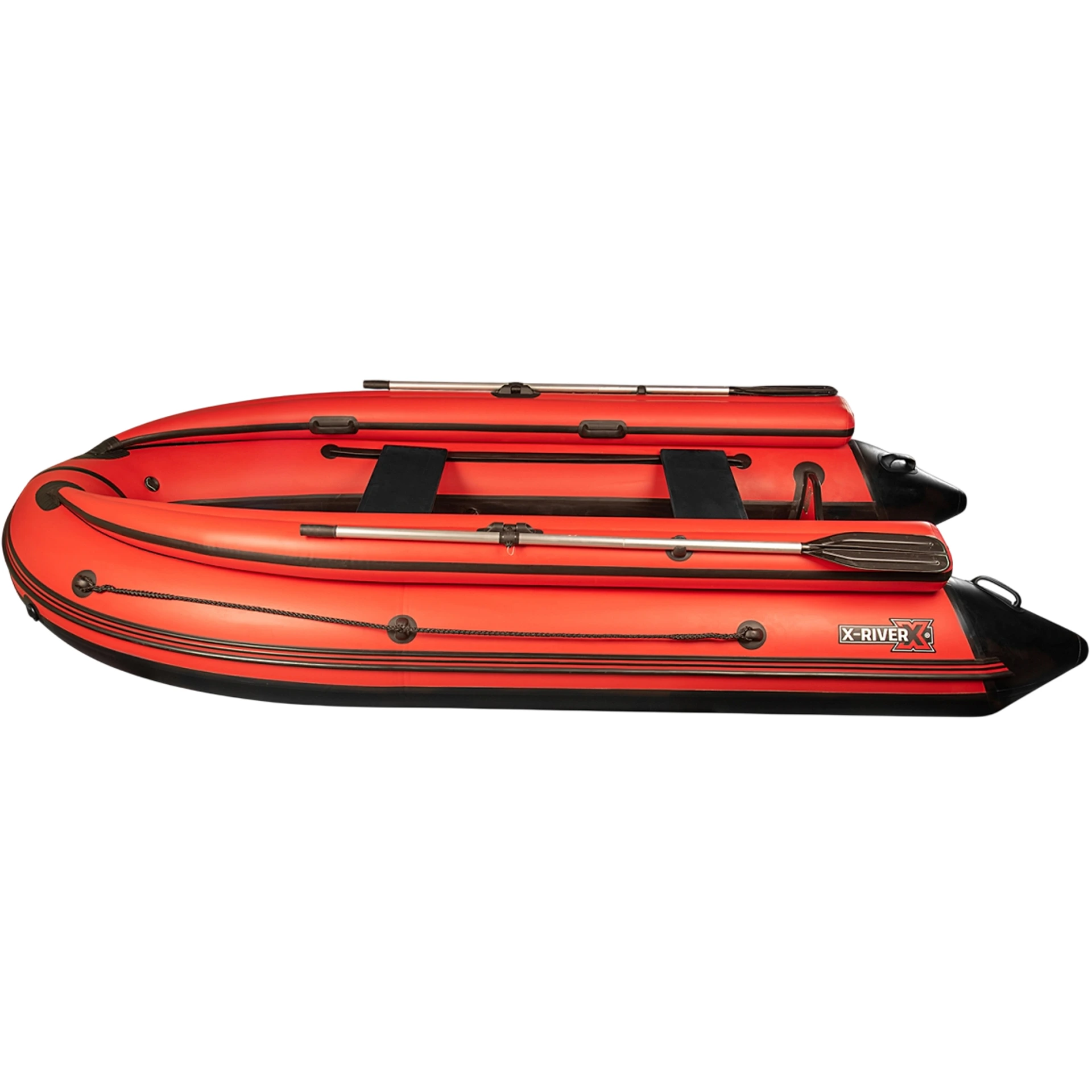 Лодка ПВХ X-River Grace Wind 420 НДНД красно-черный/фурнитура черная