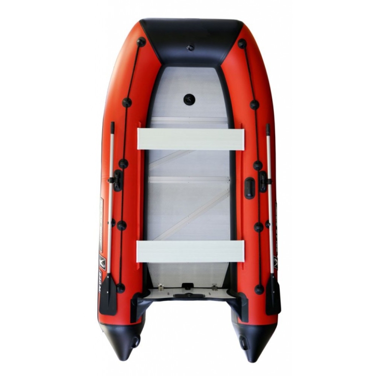 Лодка ПВХ Polar Bird PB-320M Merlin "Кречет" (пайолы и транец из стеклокомпозита) черно-красный