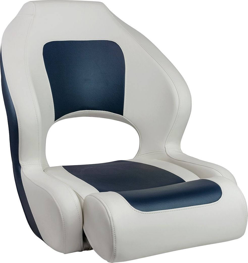 Кресло с болстером Delux Sport Flip Up, обивка винил, цвет белый/синий (упаковка из 2 шт.)