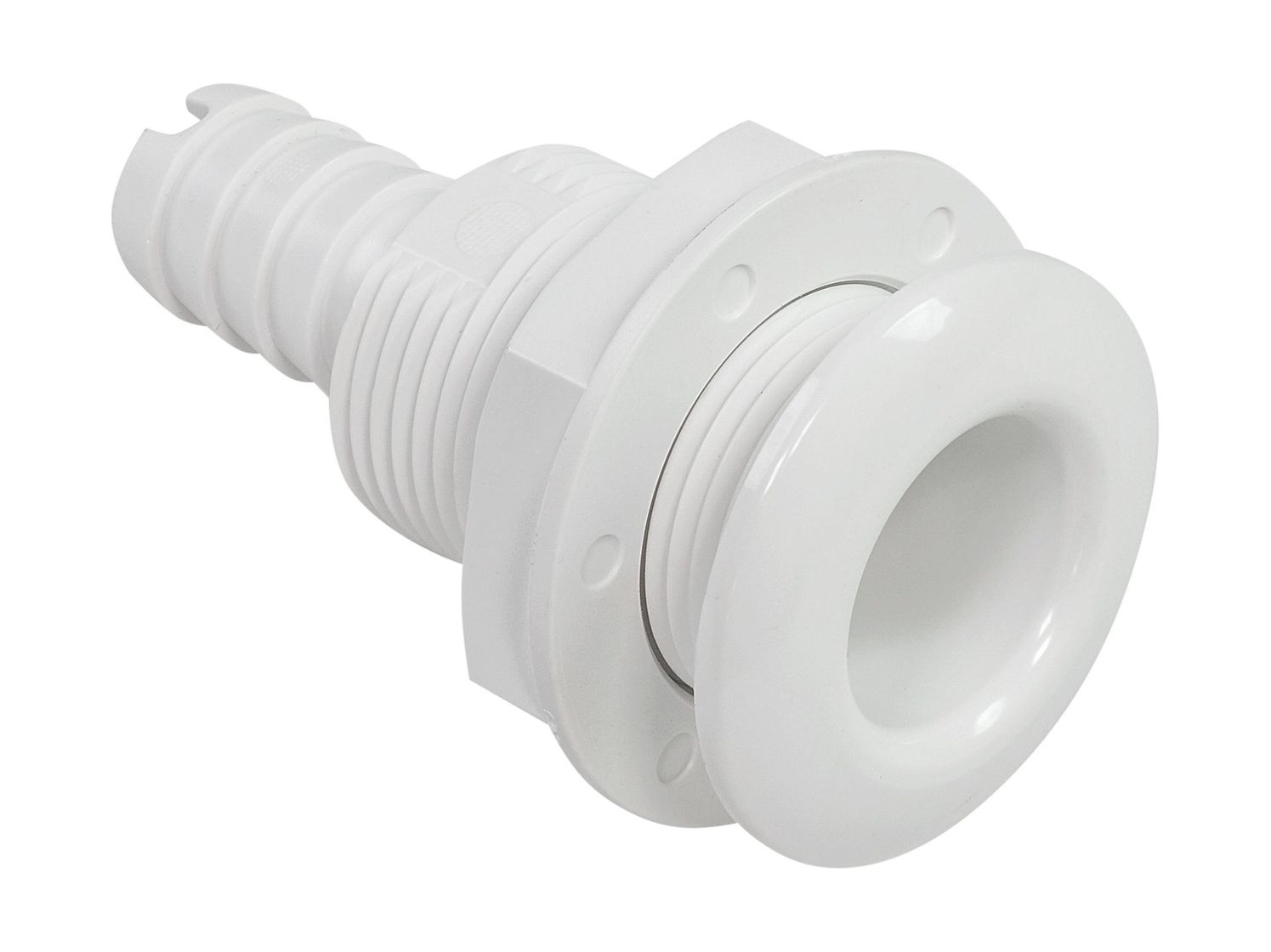 Разъем водосброса с обратным клапаном под шланг 19 мм, белый