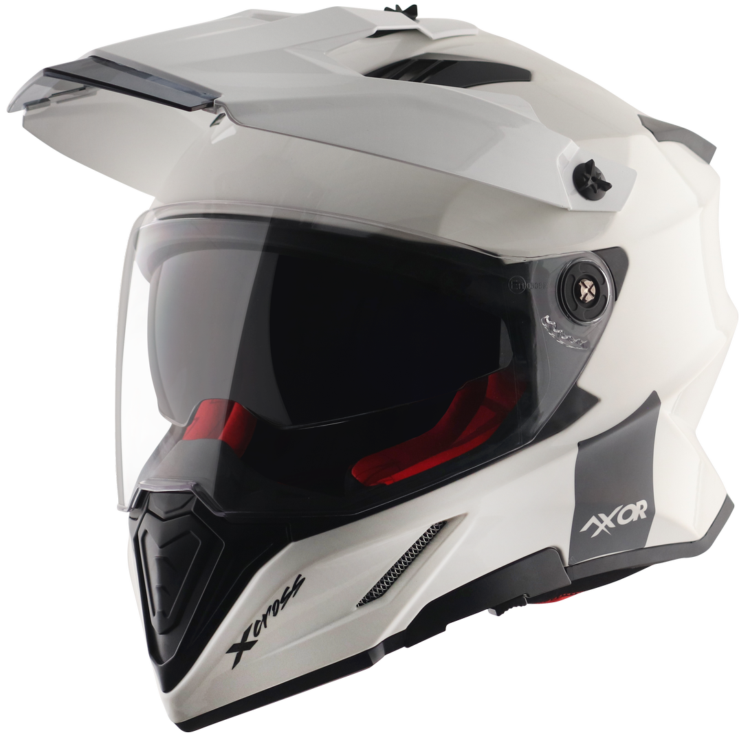 Шлем AXOR X-CROSS DUAL VISOR SC, с визором, цвет белый (XL)