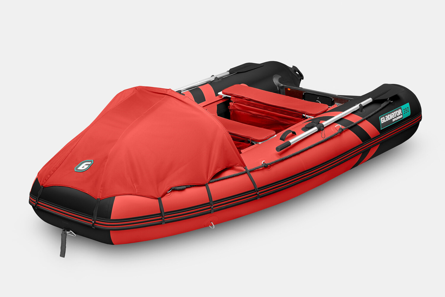 Надувная лодка (НДНД) GLADIATOR E350PRO красно-черный