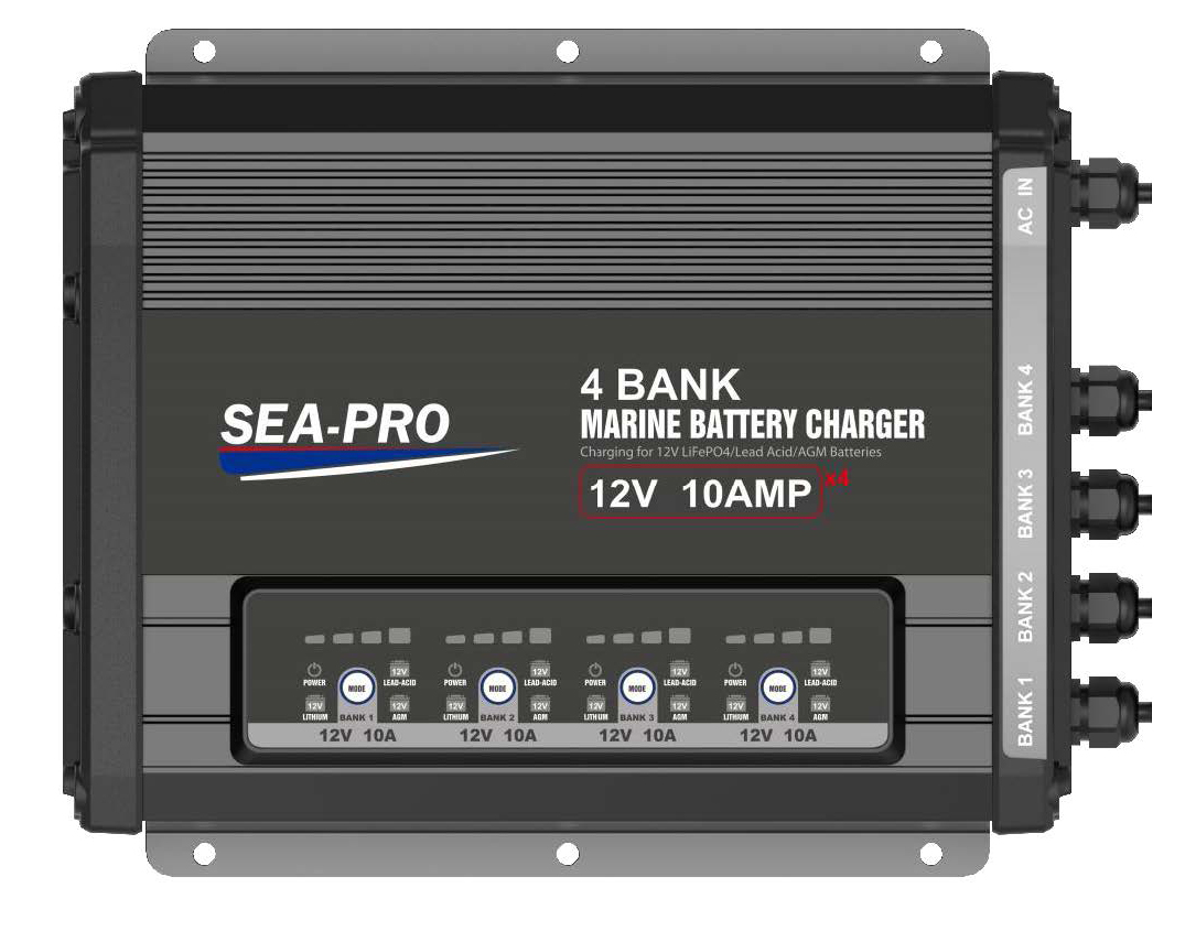 Зарядное устройство Sea-Pro ТЕ4-0330 (4х12В AGM/LEAD-ACID/LiFePo4)