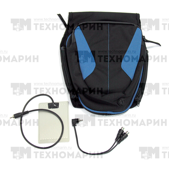 Сумка с подогревом на руль чёрно-синяя SM-12690-1