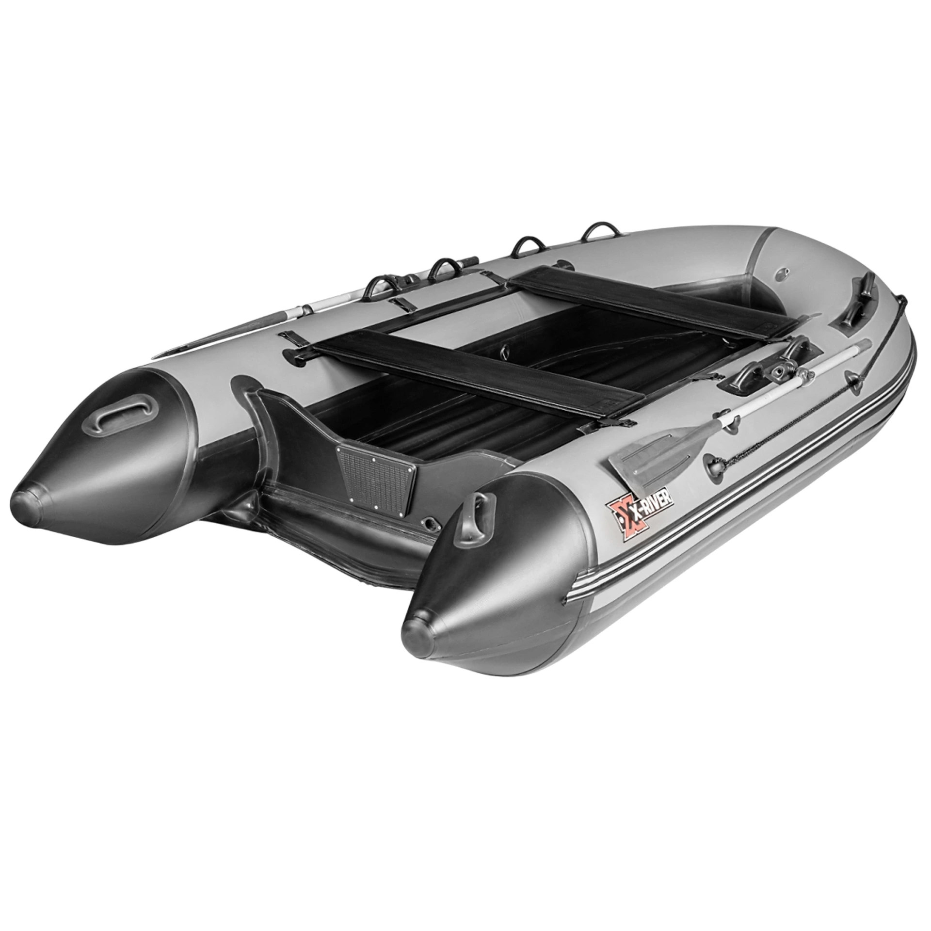 Лодка ПВХ X-River Grace Wind 360 НДНД бело-серый/фурнитура серая увеличенный транец