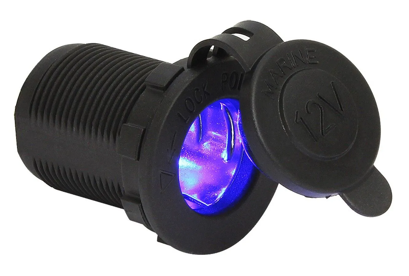 Гнездо прикуривателя со светодиодной подсветкой,12B/20A-24B/10A (SF50780-1B)