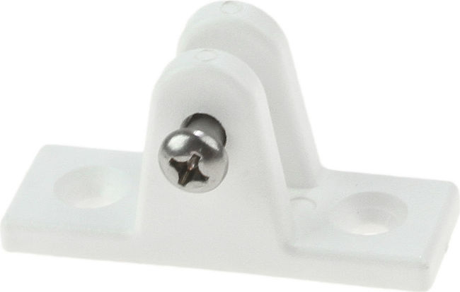 Кронштейн палубный 90 град, с винтовым штифтом, ровное основание, пластиковый белый