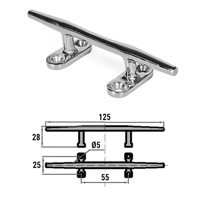 Утка швартовая сталь 125мм