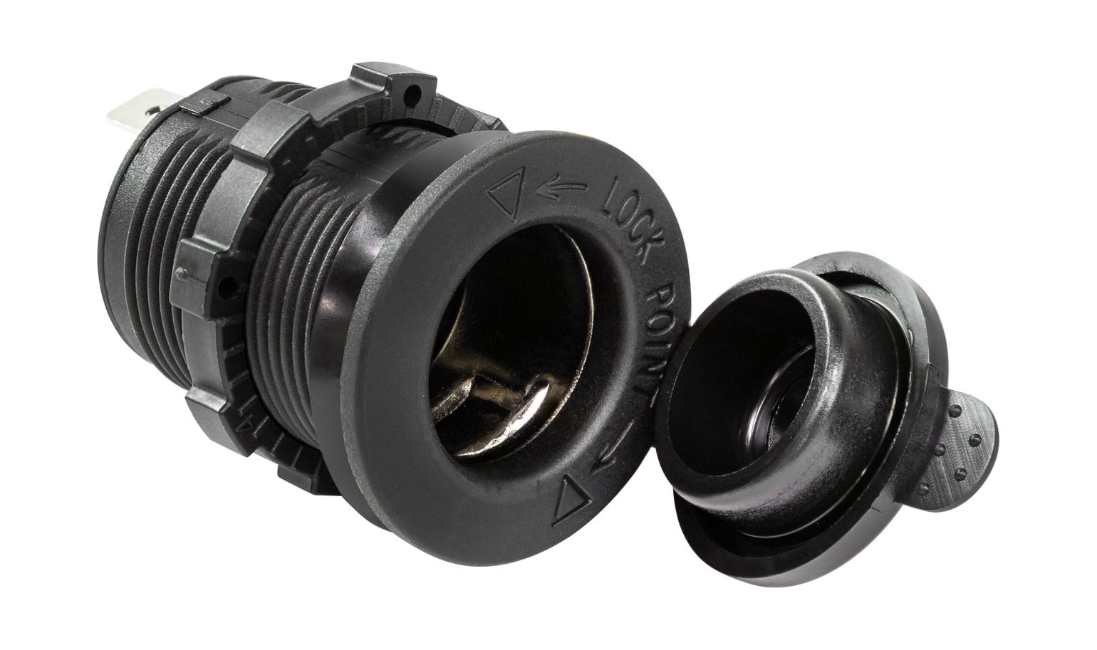 Разъем прикуривателя врезной, чёрный