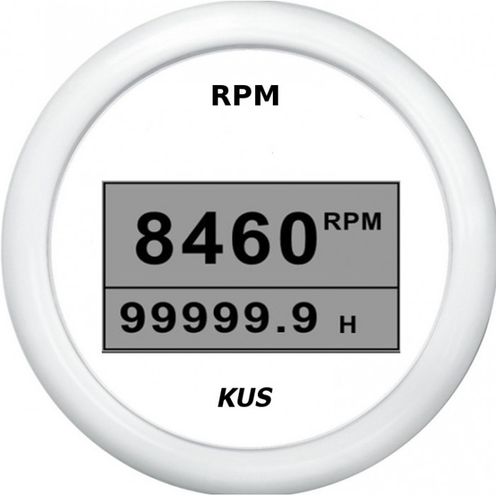 Тахометр цифровой 8000 об/мин со счетчиком моточасов (WW), SR:1-10