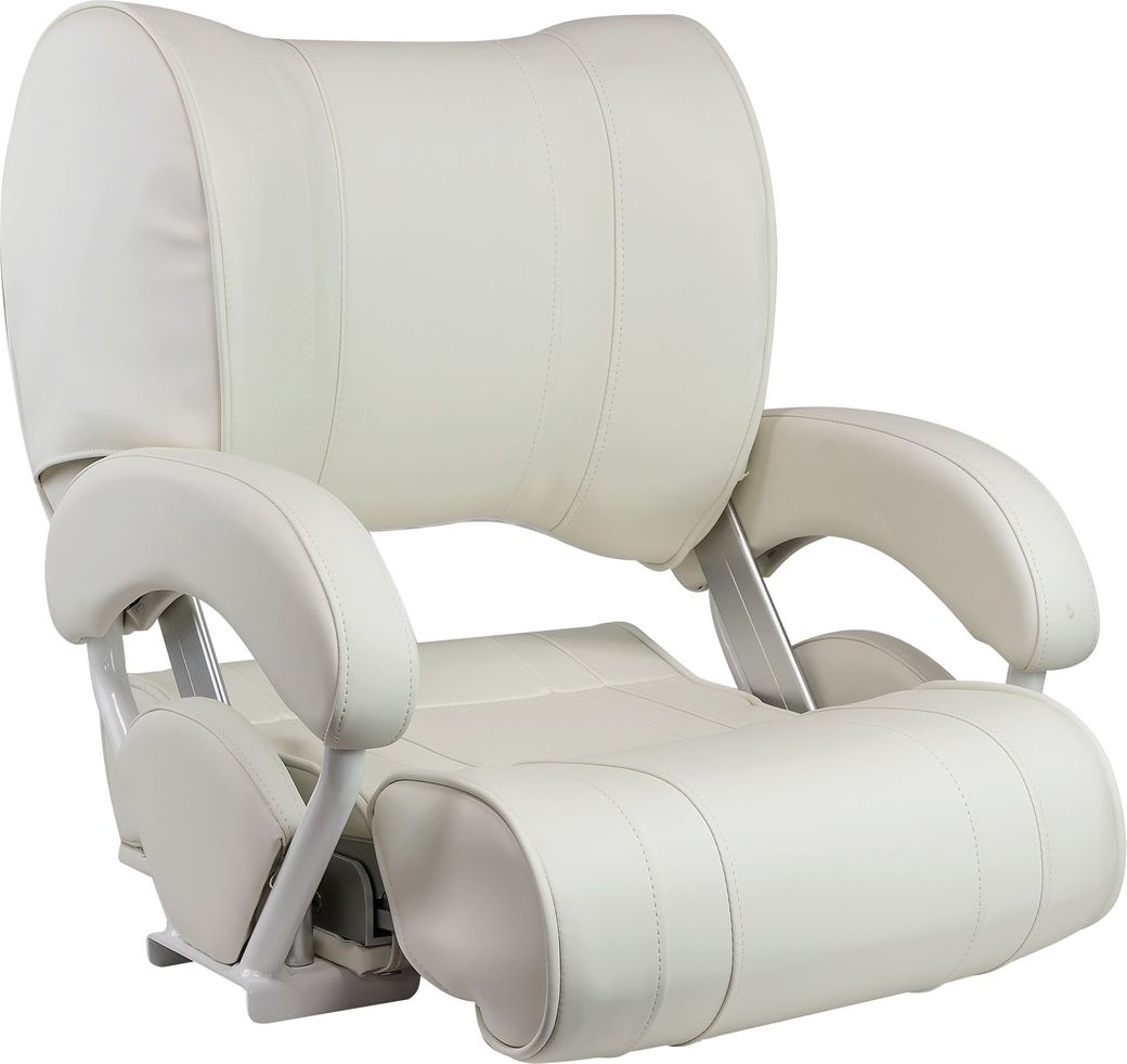 Кресло с перекидной спинкой и болстером, обивка винил, цвет белый (упаковка из 2 шт.)