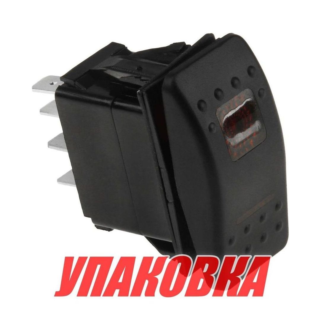 Переключатель трехпозиционный (ON)-OFF-ON 12 В/20А 7Р с подсветкой без фиксации 1 положения (упаковк