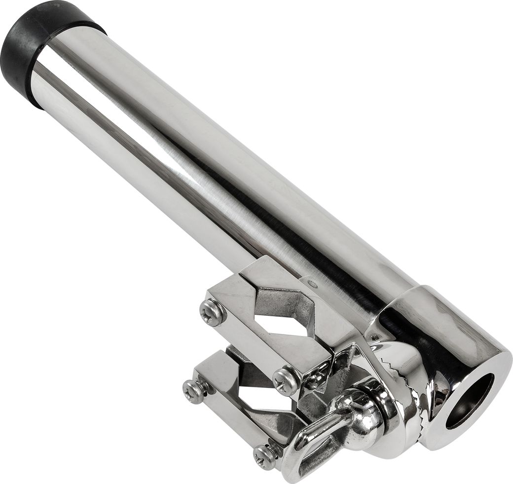 Держатель спиннинга нержавеющий с креплением к лееру, Marine Rocket