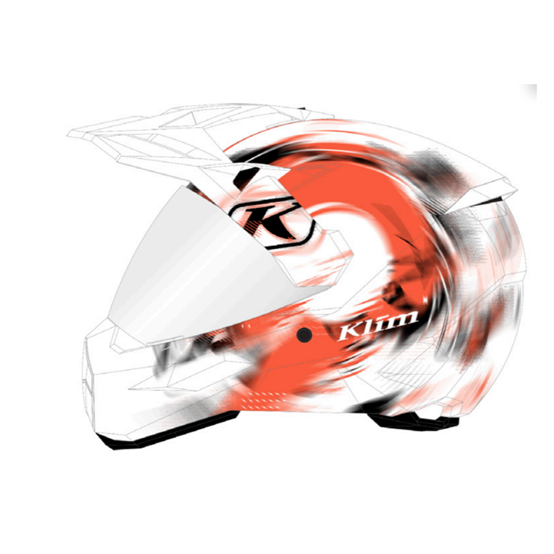 Шлем Klim X1 Gamma Helmet CCC/DOT, цвет Gloss Phase - Scarlet Ibis - White, размер XL (RR