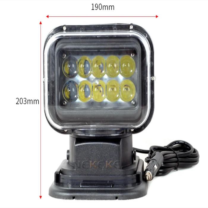 Прожектор стационарный галогеновый с ДУ NEKEKE 12В, черный