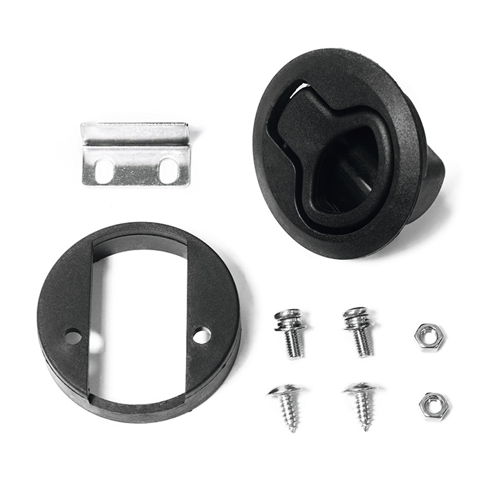 Замок потайной SUNFINE 61x35мм без ключей, черный пластик