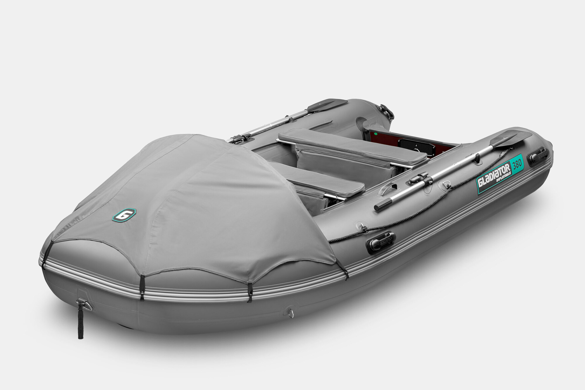 Лодка ПВХ Gladiator E380PRO НДНД темно-серый