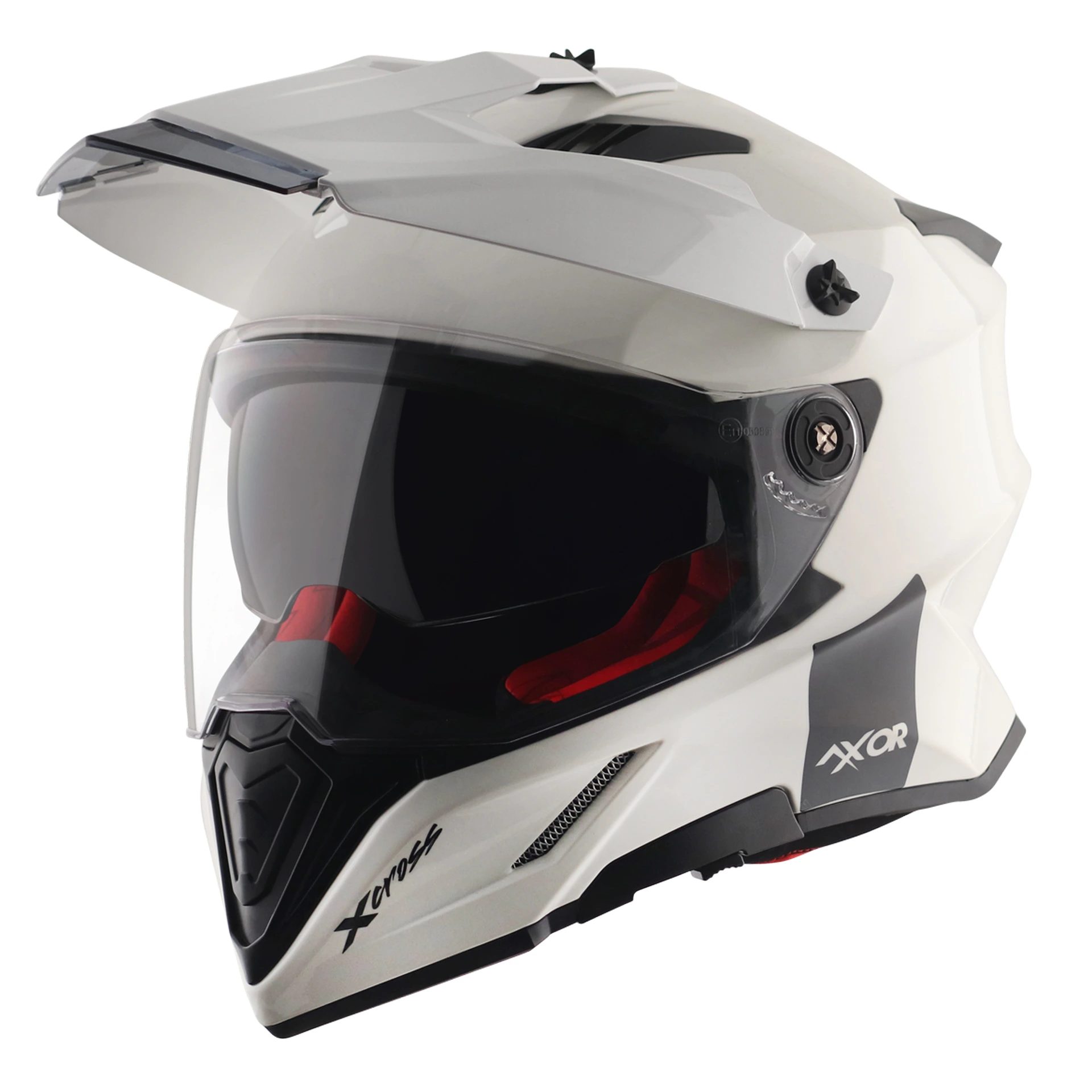 Шлем AXOR X-CROSS DUAL VISOR SC, с визором, цвет белый (L)