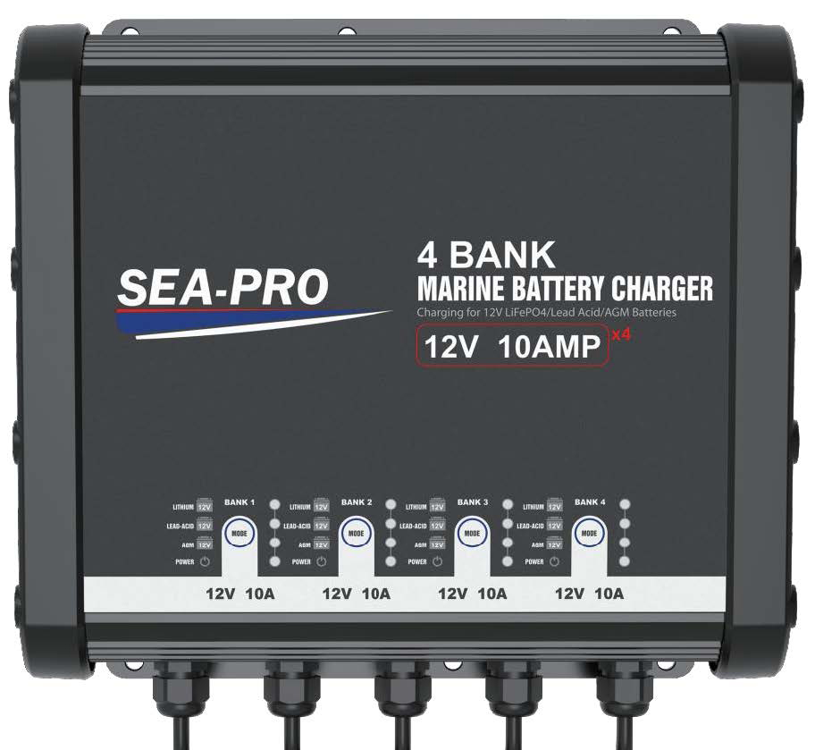 Зарядное устройство Sea-Pro TE4-0333С (4х12В AGM, LEAD-ACID, LiFePo4- нижний выход)