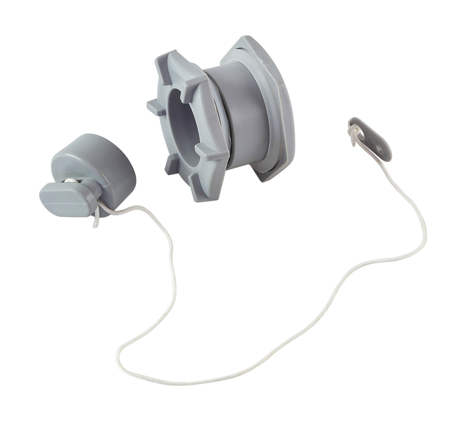 Сливной клапан с пробкой 24 мм (под отверстие 45 мм) серый