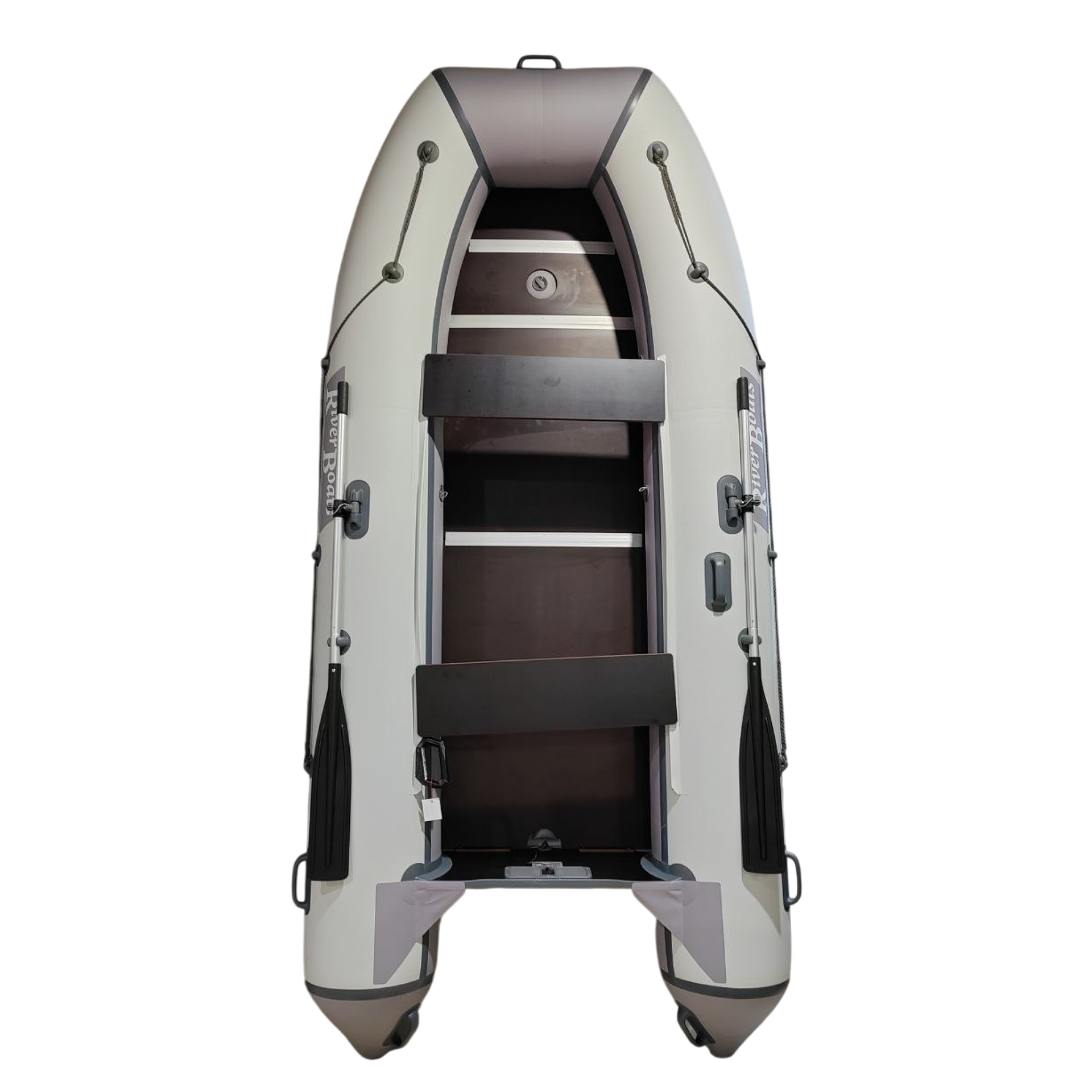 Лодка ПВХ River Boats RB 350, пайол фанера 9 мм, серо-белый