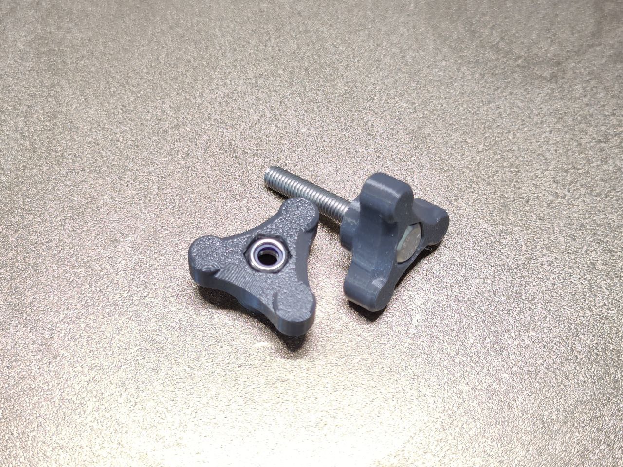 Ручка (барашек) треугольный М6 серый. К-т 2шт Прокатись.Ру Ручка (барашек) треугольный М6 серый. К-т 2шт Прокатись.Ру