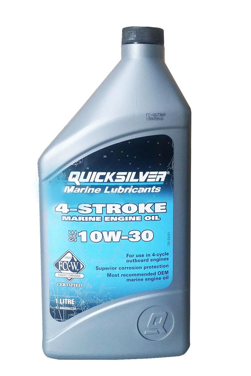 Масло для 4-х тактных лодочных моторов минеральное Quicksilver 10W30 1л