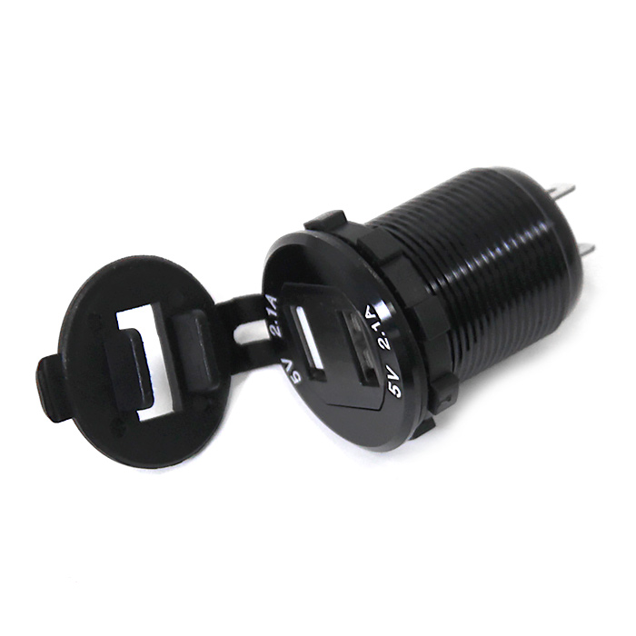 Панель с двойным USB разъемом (5В\4.2А (2.1А+2.1А) и вольтметром NEKEKE, черный