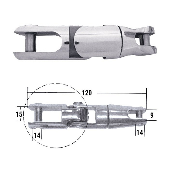 Вертлюг якорный 120х16мм