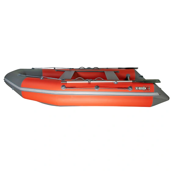 Лодка ПВХ X-River Mark 370 НДНД тримаран (усиленное дно и баллоны,нескользящее покрытие палубы) оран