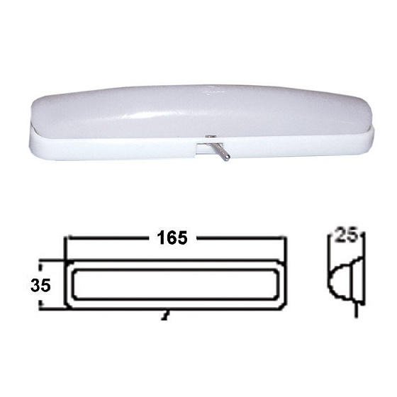 Светильник интерьерный накладной 165х35 мм, пластмасса