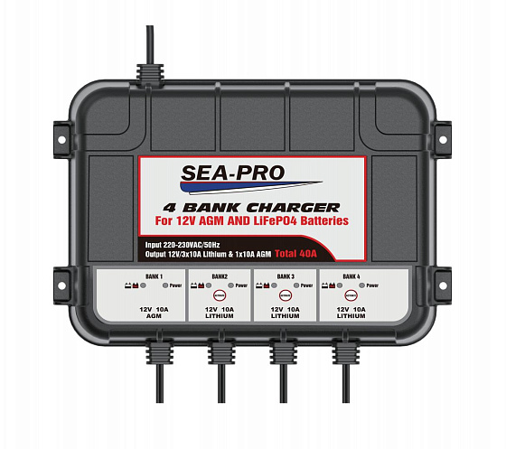 Зарядное устройство Sea-Pro (1х12В AGM, 3х12В LiFePO4 )