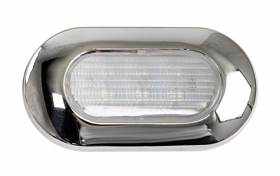 Светильник каютный светодиодный, нержавеющий корпус, синий