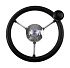 Рулевое колесо VN828050-01 LIPARI обод черный, спицы серебряные диам.280 мм со спинером