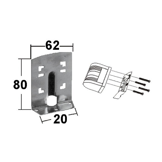 Кронштейн 80х62х20 мм крепления огней (для 006113) Кронштейн 80х62х20 мм крепления огней (для 006113)
