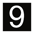 Знак номера 9, белый