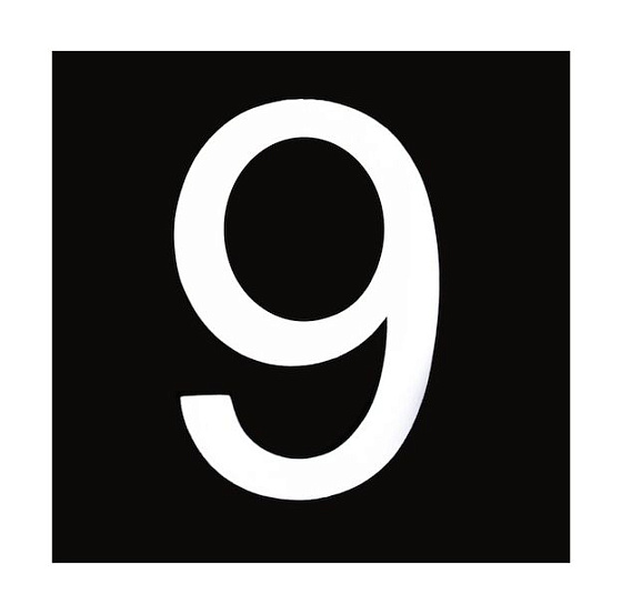 Знак номера 9, белый