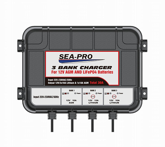 Зарядное устройство Sea-Pro (1х12В AGM, 2x12В LiFePo4)
