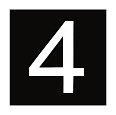 Знак номера 4, белый
