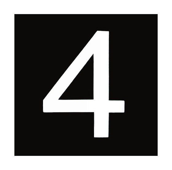 Знак номера 4, белый