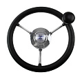 Рулевое колесо VN828050-01 LIPARI обод черный, спицы серебряные диам.280 мм со спинером