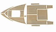 Комплект палубного покрытия Marine Rocket для Феникс 560, тик классический, черная полоса, с обкладк