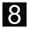 Знак номера 8, белый