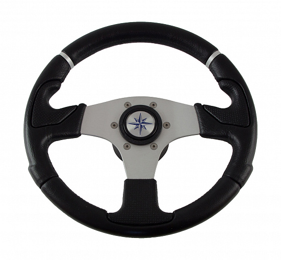 Рулевое колесо NISIDA обод черный, спицы серебряные д. 320 мм