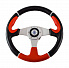 Рулевое колесо ORION обод чернокрасный, спицы серебряные д. 355 мм